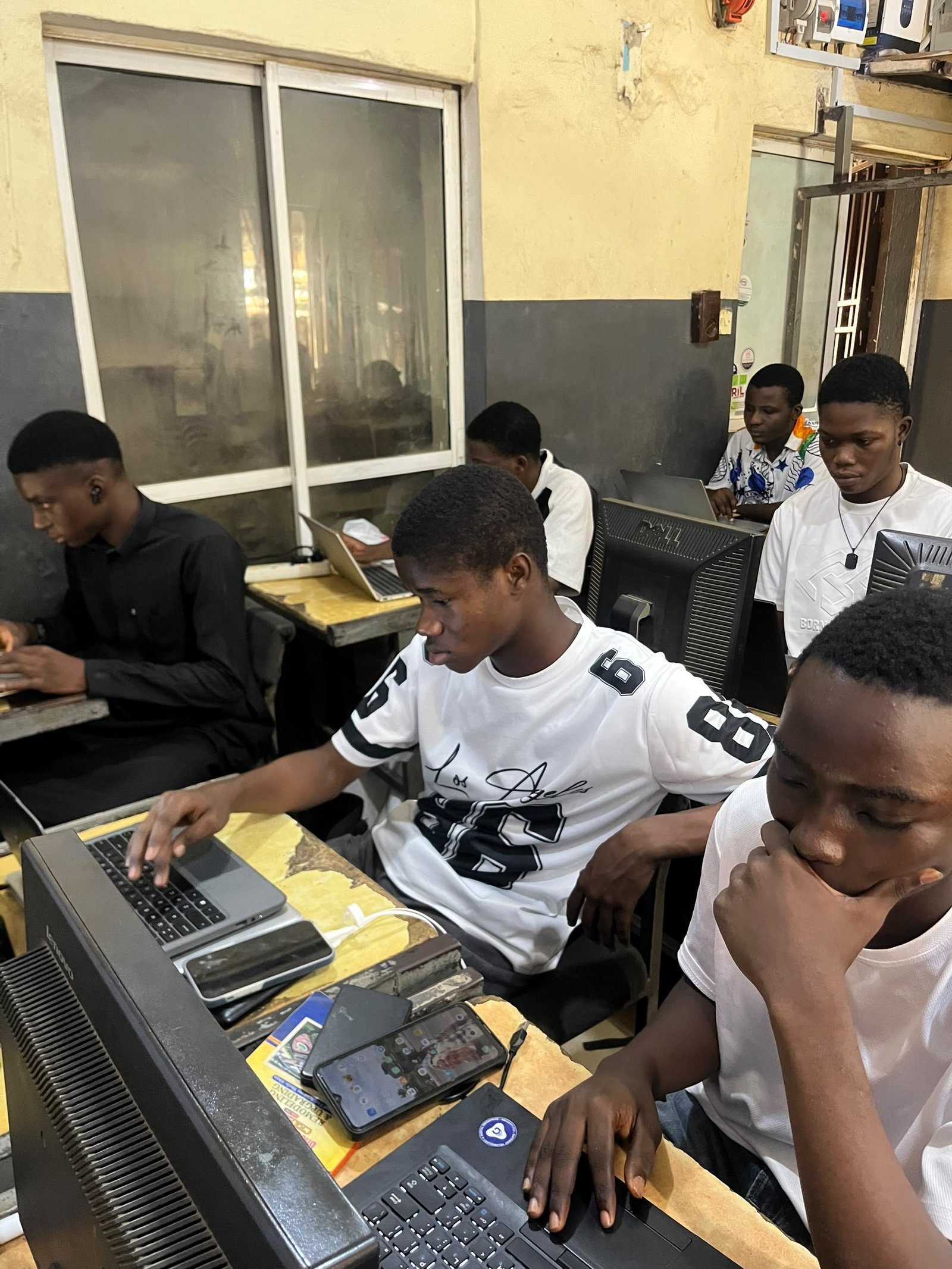 Students practising computer skills at Gateway Computers
